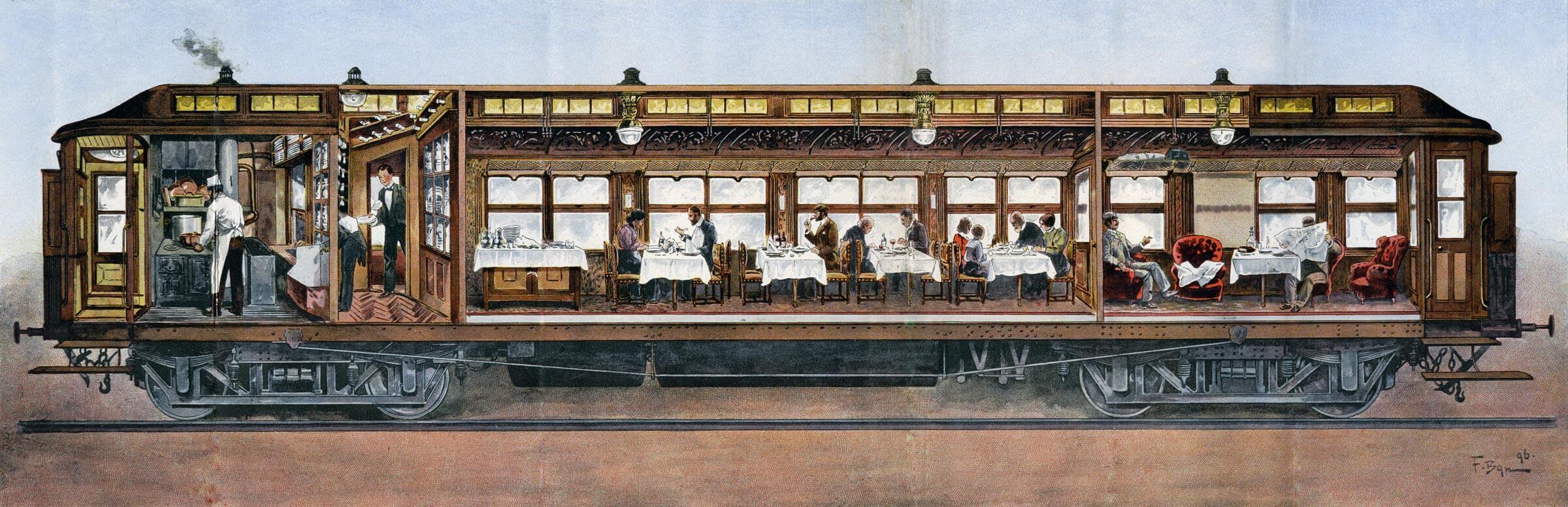 Dining car cross section, 1896.